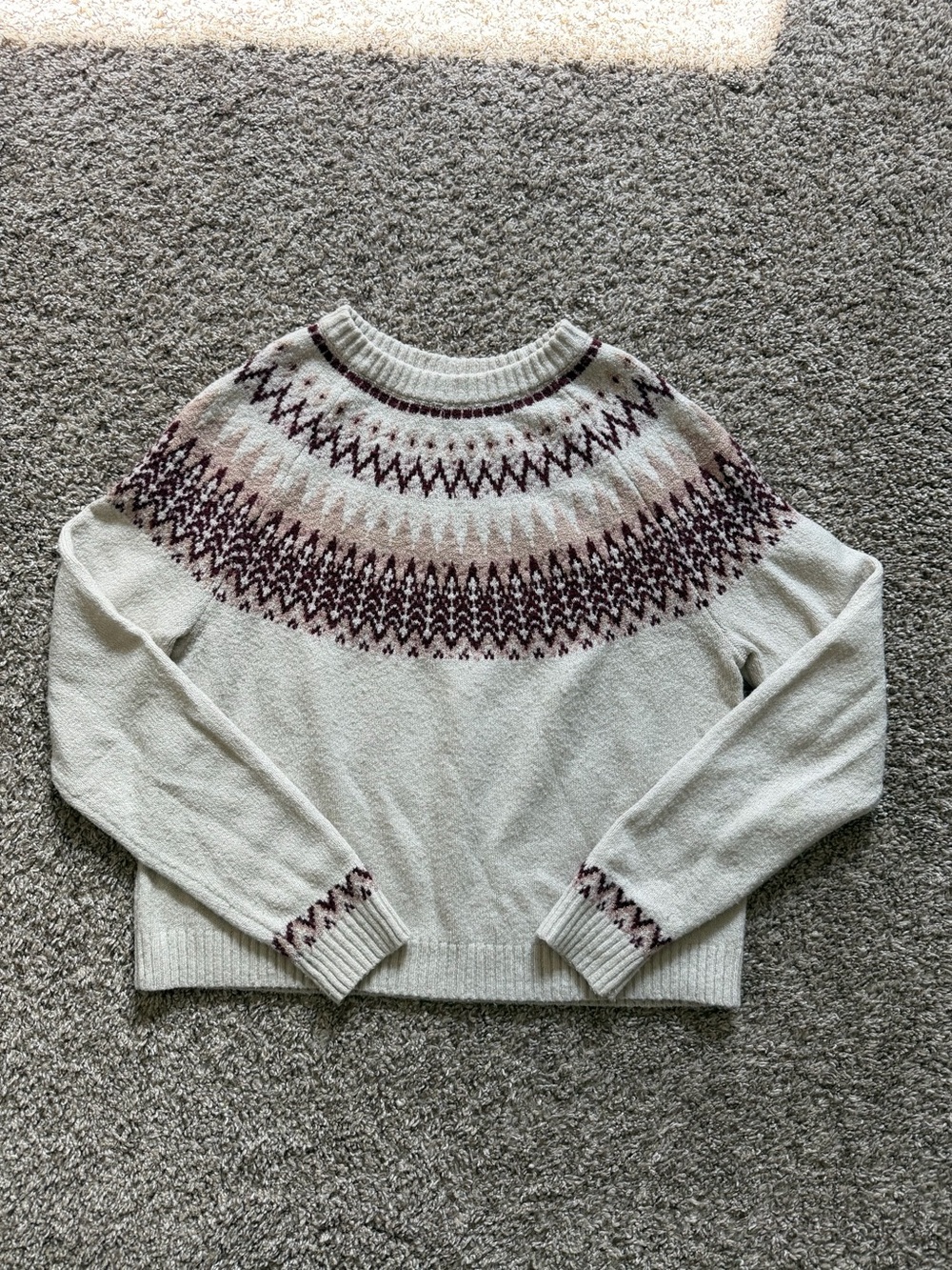 Ivory Fair Isle Style Sweater